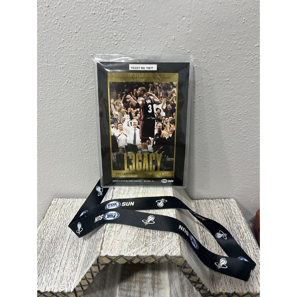 Dwyane Wade One Last Dance Commemorative Ticket Pass & Lanyard Miami Heat 2019
